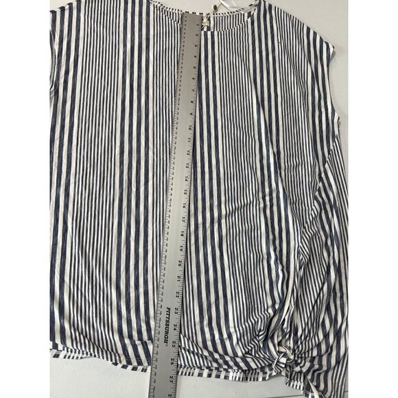 Max Studio Wear It 2 Ways Sleeveless Tunic Size 1X NWT Striped Navy and White - Picture 10 of 11